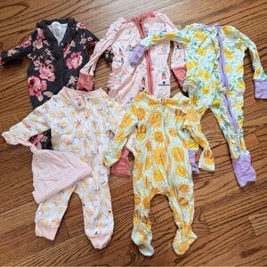 Lot of 0-3 Months Girls Footies & Onesies